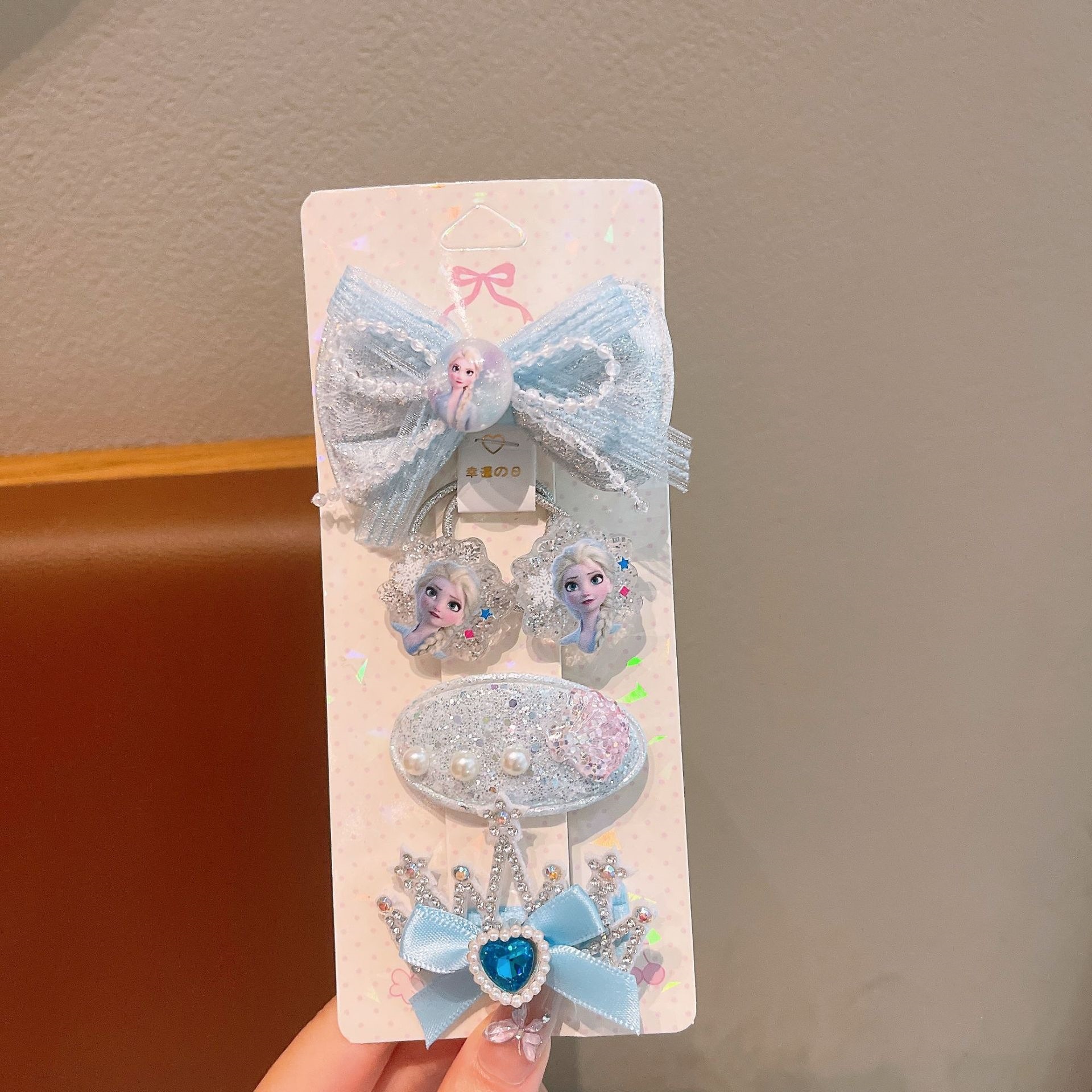 Clip de cabello de malla de arco de estrellas de mar conchas de capellán dulce dibujos animados clip de cabello de princesa tocado de niña