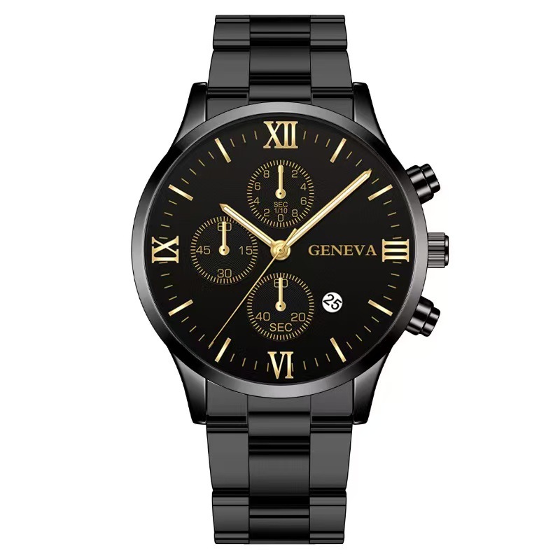 Cinturón negro con aguja de oro y cinturón negro (versión de horquilla plana)