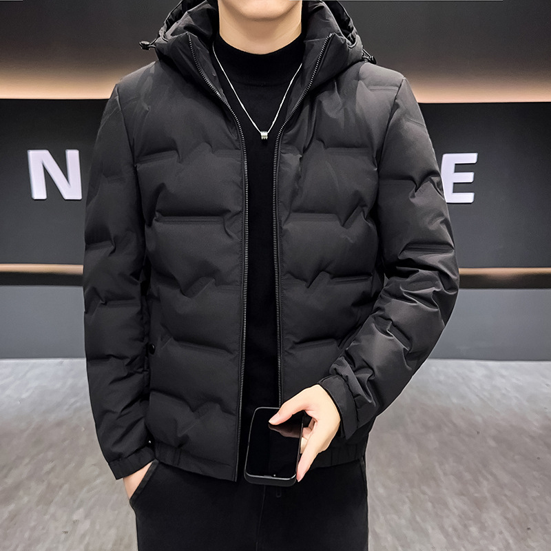 Chaqueta de pluma transfronteriza para hombres con capuzas de invierno más gruesas y cálidas nuevas chaquetas de moda para hombres casuales versátiles chaquetas de ropa de hombre image 3