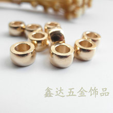 纯黄铜隔片铜隔珠diy饰品配件桶珠手串配饰9*5*5孔项链头