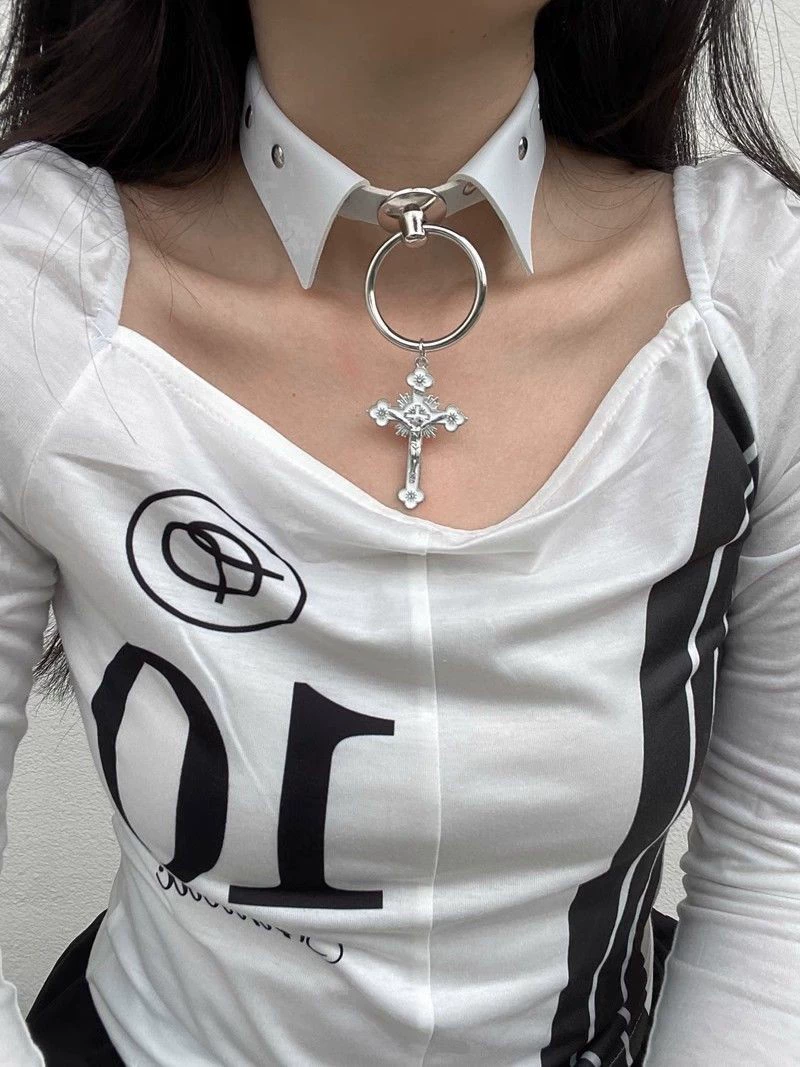 Choker Necklace, Retro Solar Sun Pendant, Universal Denim Style, Adjustable Fit