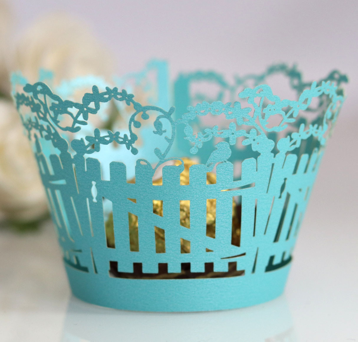 亚马逊 藤蔓栅栏款蛋糕围边  蛋糕纸杯马芬杯纸托 激光镂空批发