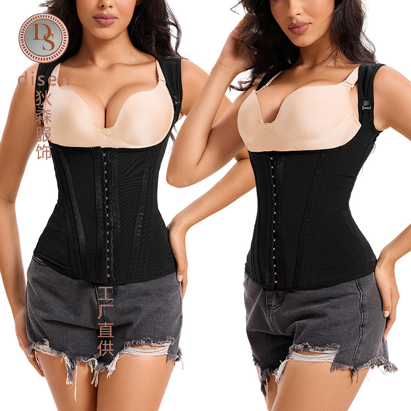 Comercio exterior verano malla ventilada apertado chaleco de acondicionamiento físico cintura cintura cintura abdominal chaleco de forma de cuerpo