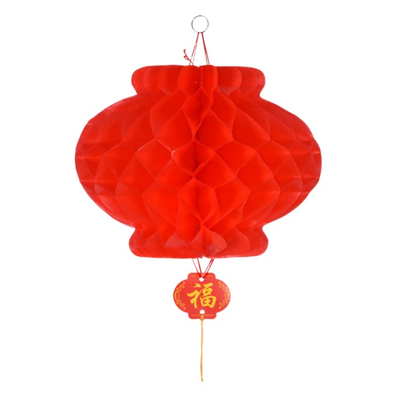 Пластиковый бумажный фонарь Красный праздничный сотовый маленький фонарь Висит новогодний торговый центр Открытие поставки Складной маленький фонарь