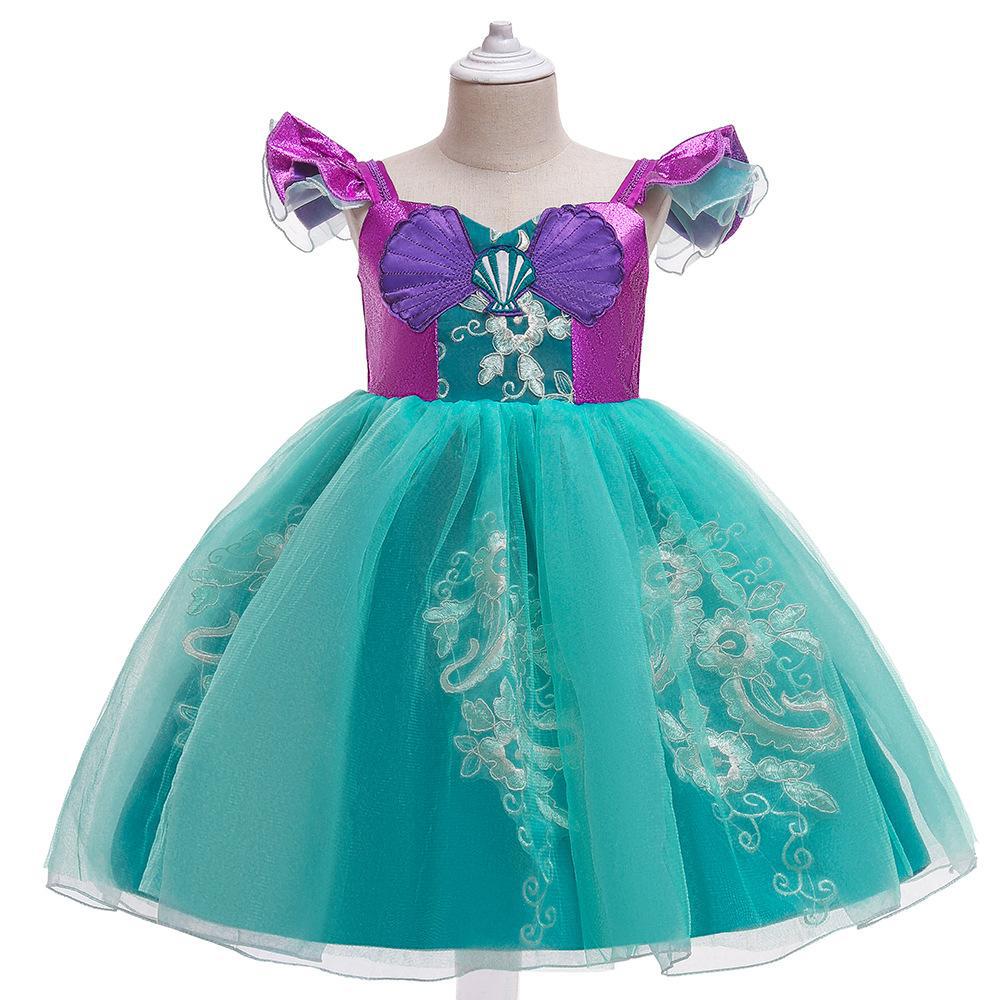 速賣通外貿美人魚公主禮服裙兒童網紗蓬蓬裙女童禮服裙girl dress
