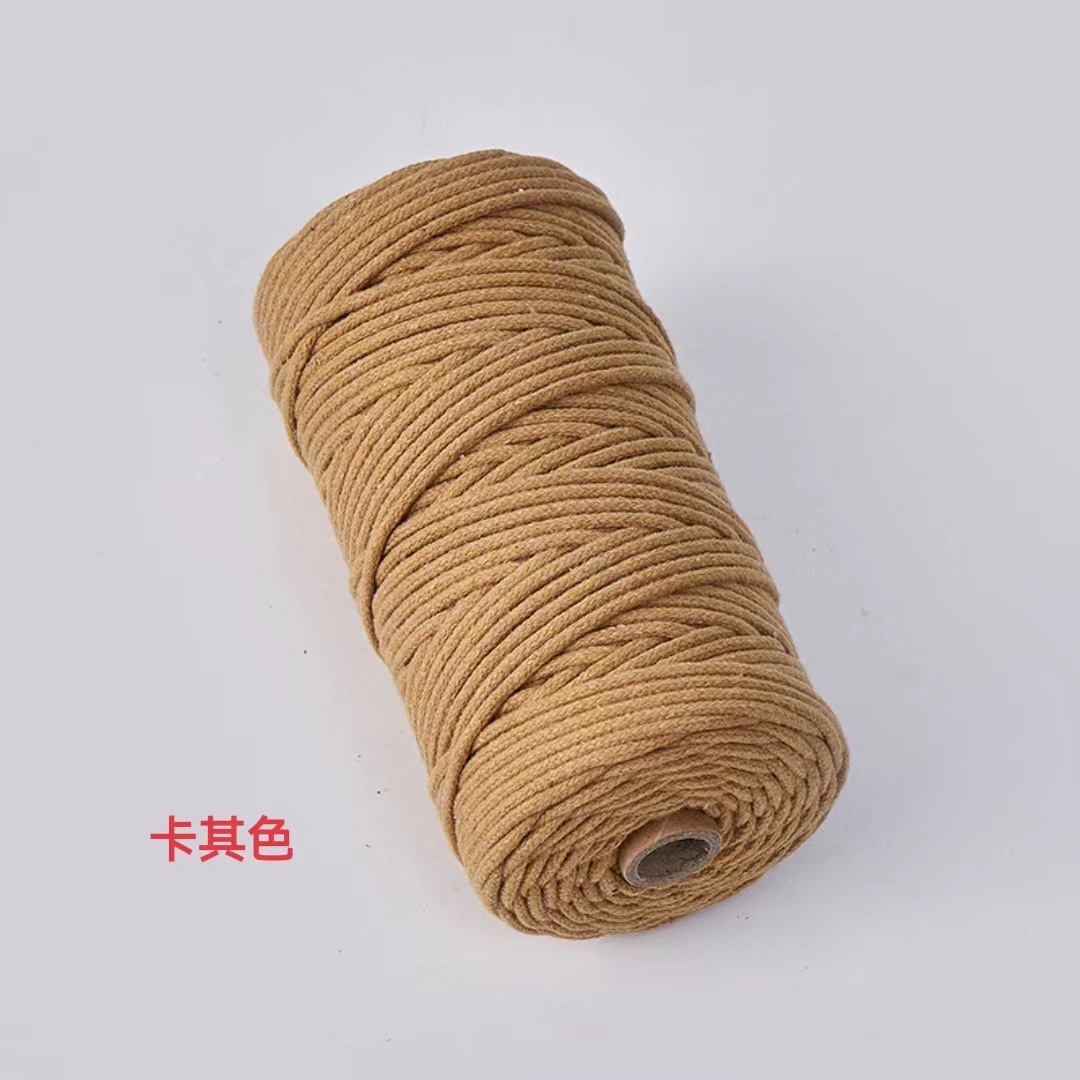 Cuerda de algodón con núcleo de color de 4mm, cuerda de nudo, pulsera de cuerda tejida a mano, cuerda de algodón, cuerda de tapiz, funda de botella creativa, cuerda decorativa