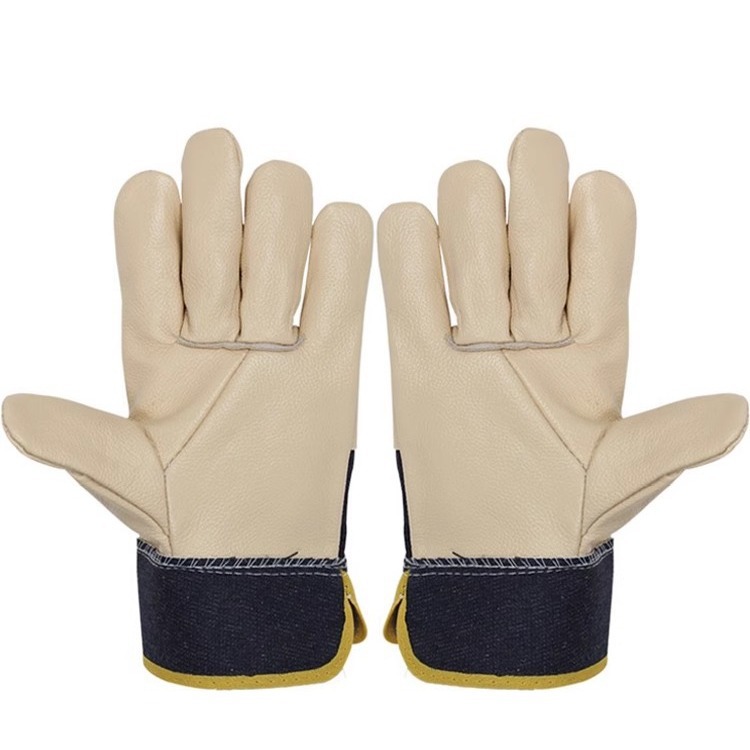 耐磨焊工焊接软隔热耐高温耐用劳保防护手套短款头层牛皮电焊手套