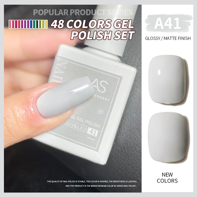 Una botella de pegamento de esmalte de uñas de un color 2022 nuevo verano popular 48-color Pequeño conjunto para el salón de uñas traje completo
