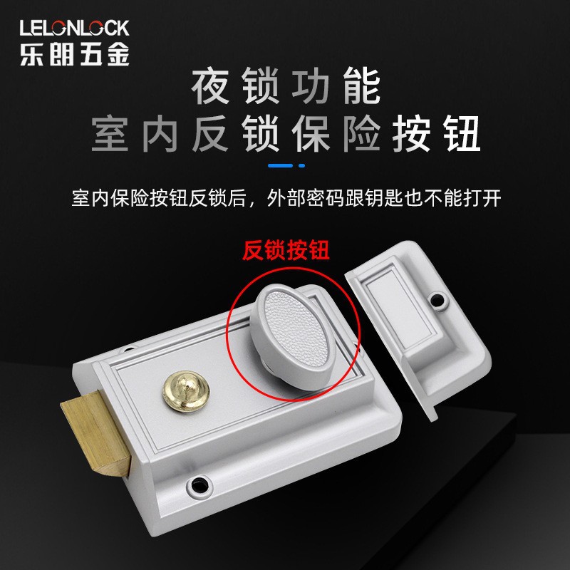 Cerradura de puerta mecánica de aleación de aluminio al aire libre a prueba de agua no eléctrica cerradura de puerta de jardín llave cerradura de puerta