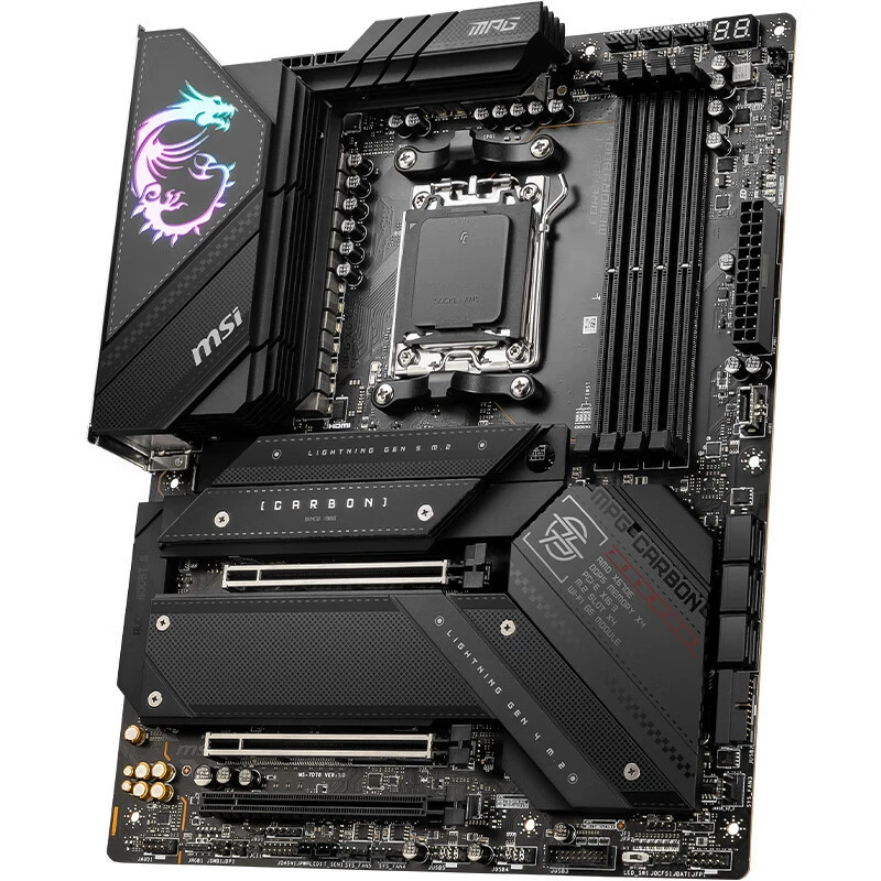 Материнская плата MSI MPG X670E Carbon WiFi DDR5 Dark для компьютера совместима с процессором AM57950X3D