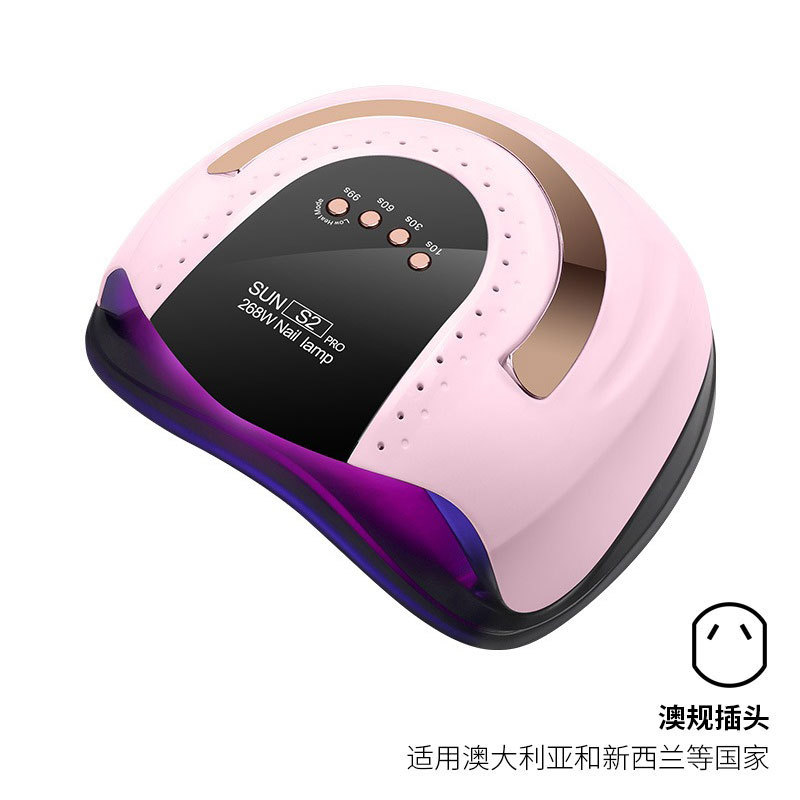 Nuevo modelo con mango, lámpara inteligente para uñas de 268W de alta potencia para fototerapia, lámpara de curado para salón de uñas de secado rápido para gel de esmalte de uñas transfronterizo.