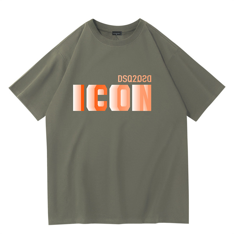クロスボーダーTシャツ、トレンド高級メンズニットセーター、ポロシャツ、レタープリント、ラウンドネック、半袖|undefined