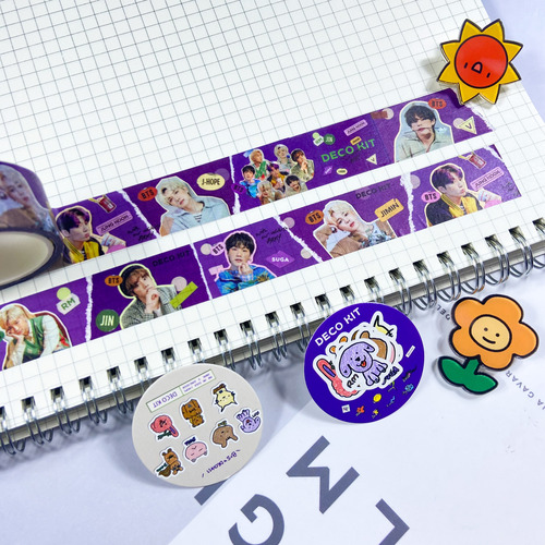 BTS DECO KIT Stationery Tape 7 FATES Cartoon Stationery Stickers 