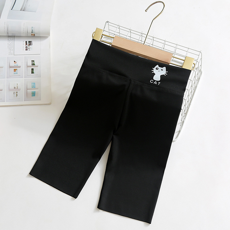Pantalones de tiburón de cinco puntos para niñas pantalones de yoga de desgaste exterior de cintura alta delgada de verano para niños medianos y grandes leggings Barbie para niños pantalones cortos