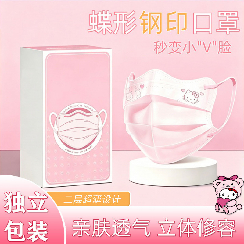 Fresh summer disposable cute breathable thin medical mask for adults