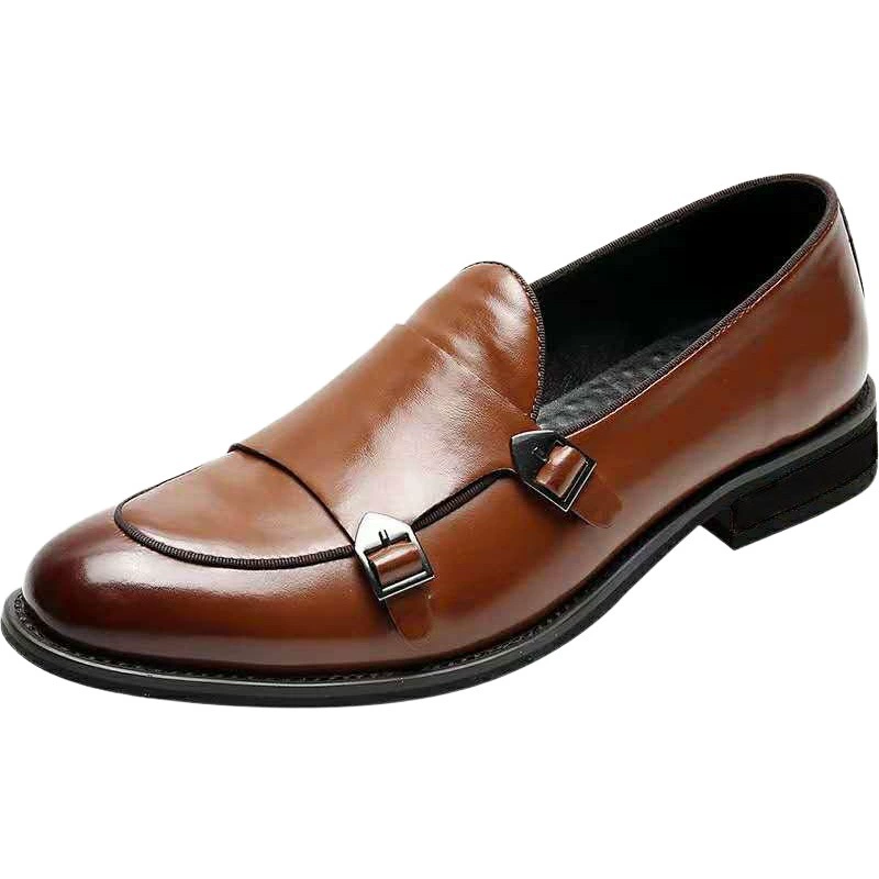 Трансграничная Мужская обувь больших размеров, трансграничная Мужская обувь без шнуровки в стиле ретро, модный показ, мужская кожаная обувь с деловым носком