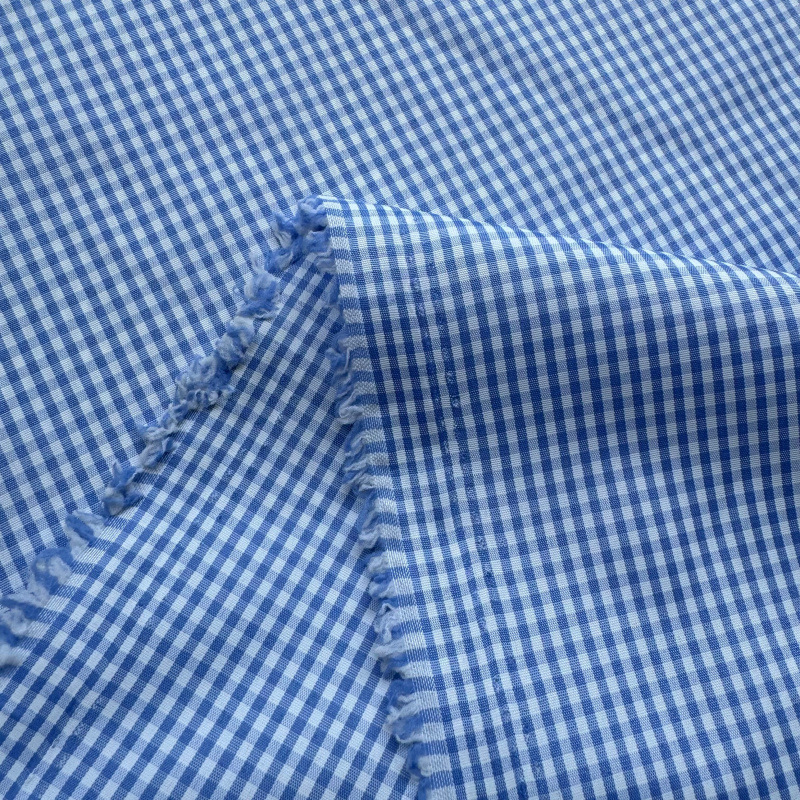 Tejido de tela a cuadrícula 2 mm camisa a cuadrícula al amanecer ropa bolsa tela de bolsillo tela de poliéster tela a cuadrícula