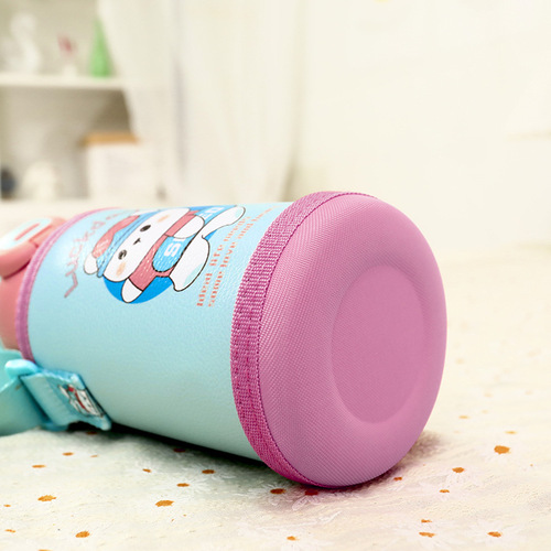 Cute & Fun Cartoon Kids' Straw Thermos Cup | Double-Layer Vacuum-Insulated 316 Stainless Steel Water Bottle with Outdoor Strap — Wholesale