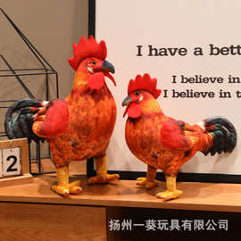 网红爆款仿真大公鸡毛绒玩具公鸡玩偶趣味创意搞笑礼物家居跨境