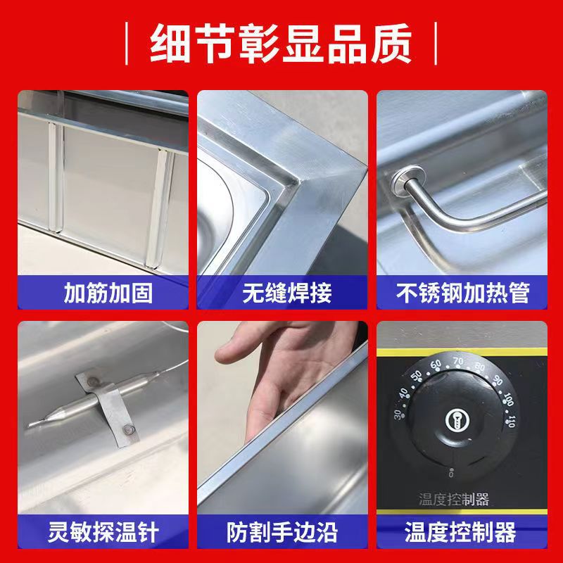 Mesa de aislamiento de comida rápida comercial de acero inoxidable calefacción eléctrica aislamiento de escritorio mesa de comedor aislamiento comida rápida puesto de coche mesa de temperatura constante