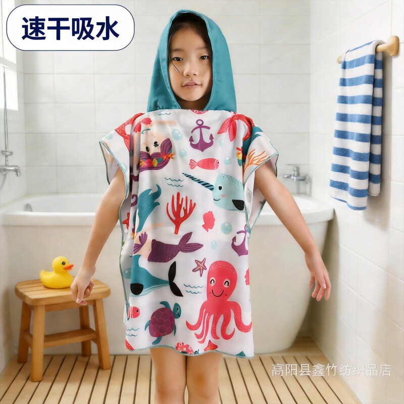 Children's Bath Towel Cloak Baby Hooded Bathrobe Thickened Cartoon Than Pure Cotton Absorbent Active Printed Towel Bath Towel Children's Bath Towel Cloak Baby Hooded Bathrobe Thickened Cartoon Than Pure Cotton Absorbent Active Printed Towel Bath Towel