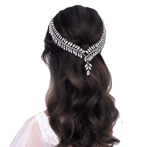 Youlapan cross-border fashion bridal rhinestone hair comb wedding dress hair accessories handmade forehead jewelry accessories HP529