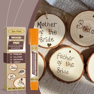 Jue Fish Wood Pyrography Marker Pen Handmade DIY Design Wooden Coaster Cutting Board Burning Pyrography Mark
