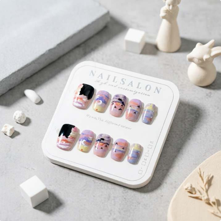 Oil Painting Style Painted Kitten Sunset Beach Scenery Simple Sweet Cool Wearable Nail Art Monet Style Nail Stickers Oil Painting Style Painted Kitten Sunset Beach Scenery Simple Sweet Cool Wearable Nail Art Monet Style Nail Stickers