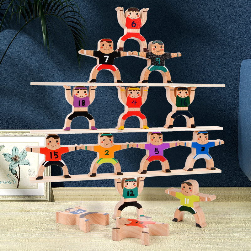 Children's wooden beech Hercules Jenga building blocks game Jenga high balance wooden building toys