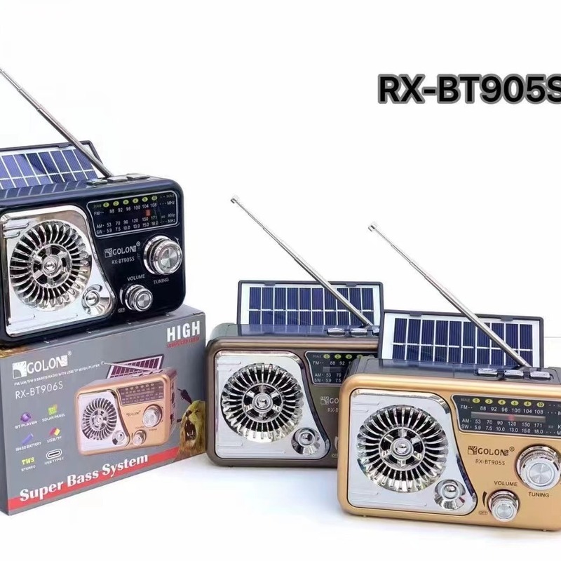 RX-BT905Sレトロbluetoothスピーカー太陽エネルギーfm/am/sw3バンド多機能ラジオカード音響|undefined