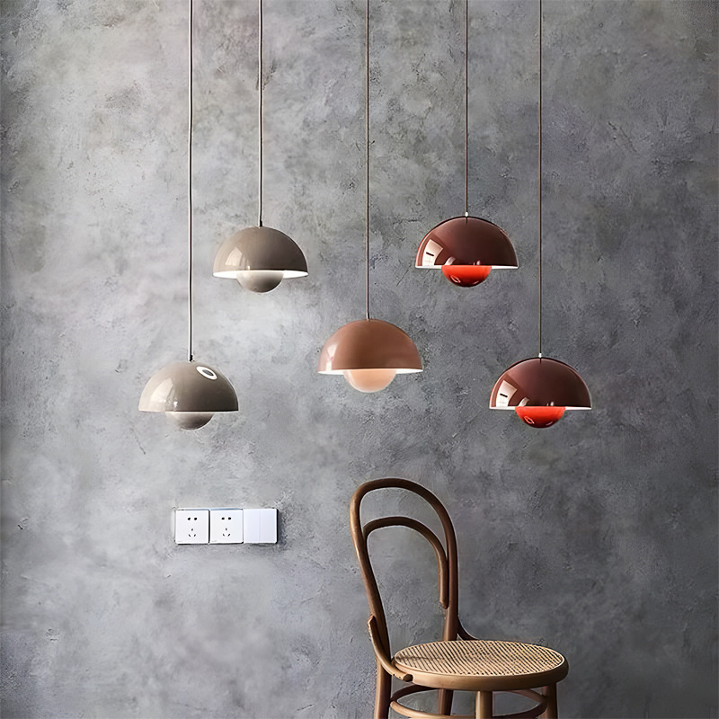 丹麦设计北欧餐厅吧台卧室床头铁艺VP4半圆球形花苞装饰蘑菇吊灯