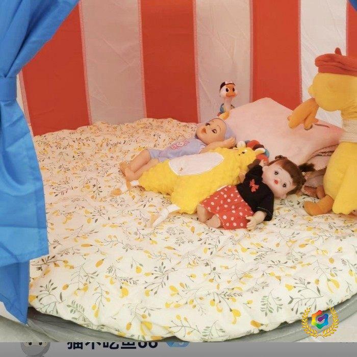 Children's Pure Cotton Tent Mattress Pad, Round Bed Mattress, Round Bedding Pad, Crawling Floor Mat, Removable and Washable Children's Pure Cotton Tent Mattress Pad, Round Bed Mattress, Round Bedding Pad, Crawling Floor Mat, Removable and Washable