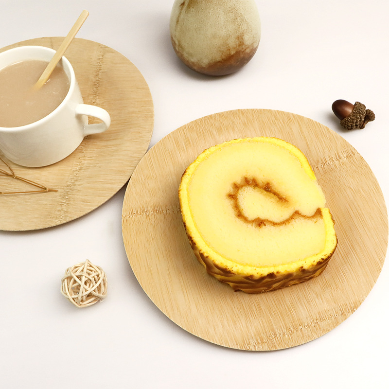 Placa cuadrada desechable de bambú placa redonda mesa de sala de estar casera fruta seca bocadillos placa comercial de té de la tarde placa de postre