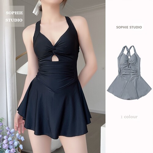  New Swimsuit for Women Swimsuit One-piece Sexy Halter Suspender Ins Slimming Wholesale Swimsuit Bolis
