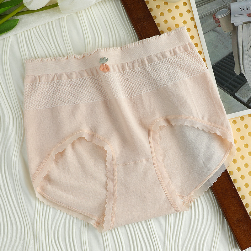 Ropa interior de mujer, entrepierna de algodón transpirable antibacteriana, cintura alta, pantalones cortos triangulares para niñas, sin costuras, ropa interior cómoda de gran tamaño al por mayor