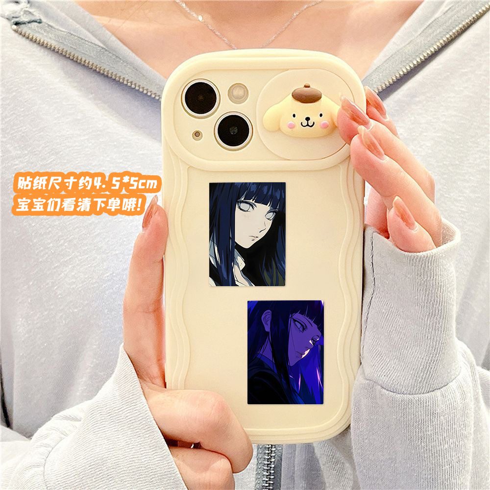 64 인기 나루토 미스 휴우가 히나타 달콤한 멋진 소녀 크리에이티브 장식 노트북 스티커