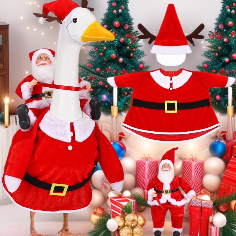 Amazon New Product Santa Riding Goose Clothes Set 23inch Porch Goose Lawn Goose Christmas Decoration Amazon New Product Santa Riding Goose Clothes Set 23inch Porch Goose Lawn Goose Christmas Decoration