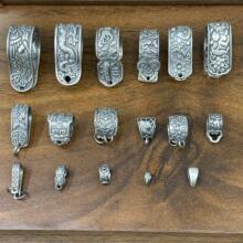 老银配饰精工仿纯银不掉色卡子三七银配饰手链万能坠卡扣吊坠