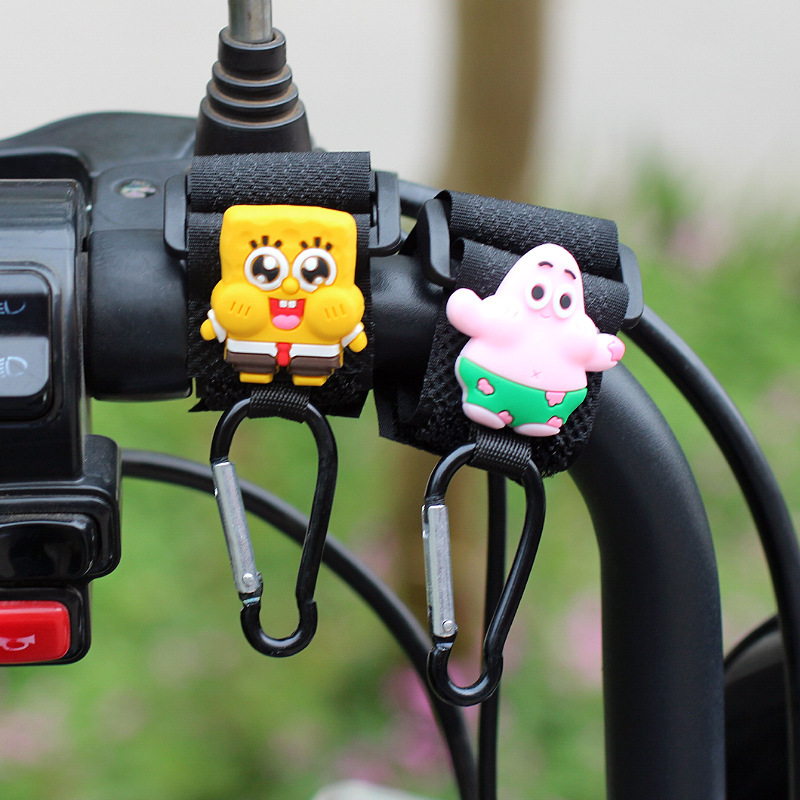 Cerradura de gancho de coche eléctrico frontal universal sin perforación lindo de dibujos animados multifunción bicicleta bolsa colgante de objeto pesado