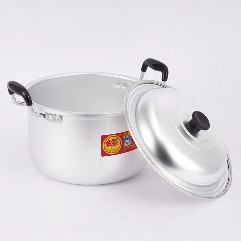 Кастрюля из алюминия для мытья Jinxi прочная королева алюминиевая кастрюля с толстым дном для супа 18-32 см