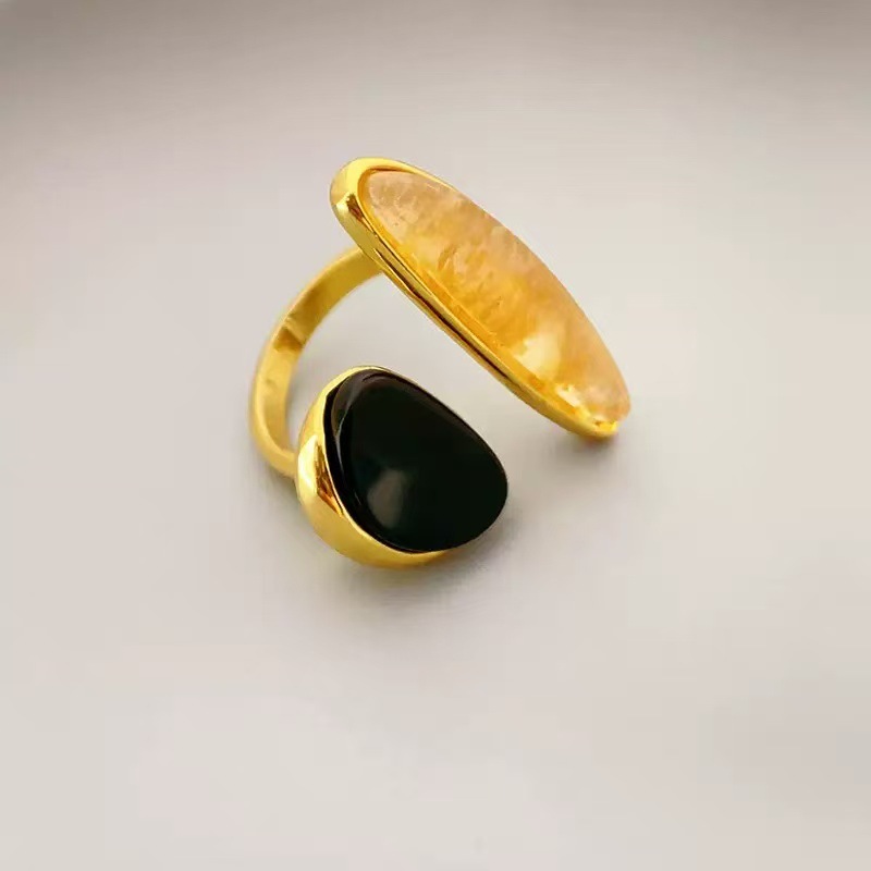 Anello da donna in stile europeo e americano INS, semplice, irregolare, leggero, alla moda, versatile, di alta qualità._voghion.com