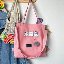 帆布包女单肩斜挎多用学生背包简约大容量手提大学生托特包潮流