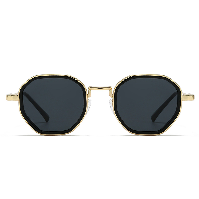 Retro Steampunk Sunglasses For Women Polygonal Metal Sunglasses_voghion.com