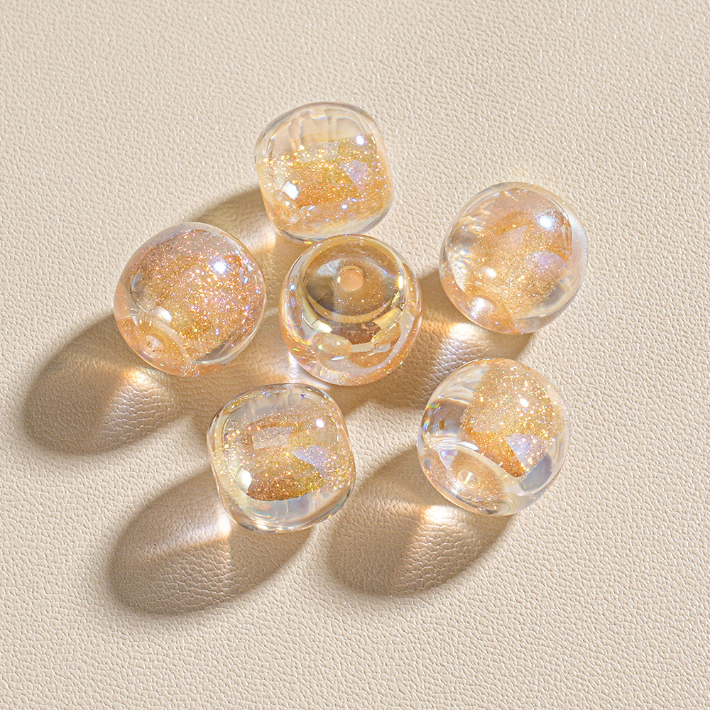 25 caramelos destellan 12MM cuentas de muelle con cuentas brazaletes de bricolaje cadena de teléfono móvil resina transparente accesorios de cuentas de cubo al por mayor image 12