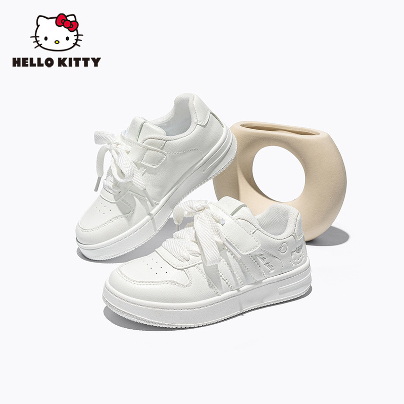 HelloKitty凯蒂猫儿童板鞋春秋新款女童小白鞋软底轻便学生演出鞋|undefined