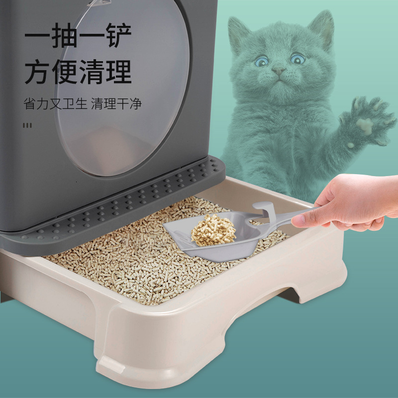 Folding cat litter box large wholesale cat litter box Drawer type deodorant anti-splash fully enclosed cat litter box