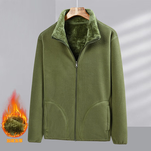 Factory wholesale polar fleece men's autumn and winter thickened fleece sweater outdoor top liner large size warm coat