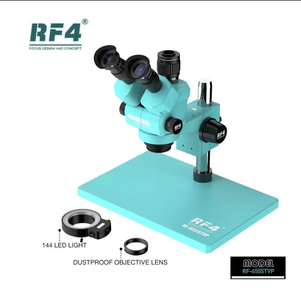 Microscopio RF4 binocular 3 ojos 7 - 65x HD oculares zoom continuo mantenimiento de teléfonos móviles placa base placa de circuito rf4
