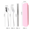 Handheld tableware stainless steel, set, spoon, fork, chopsticks, Birthday gift, 3 piece set