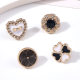 Metal Color-retaining Shirt Button Women's Clothes Cardigan High-end Metal All-match Enamel Chanel Heart Button